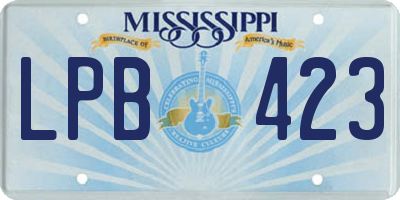 MS license plate LPB423