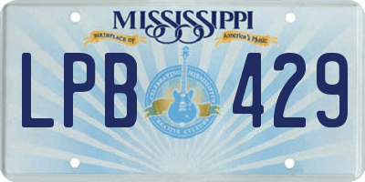 MS license plate LPB429