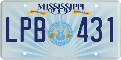MS license plate LPB431
