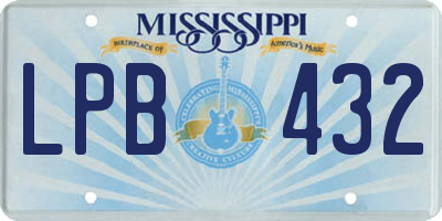 MS license plate LPB432