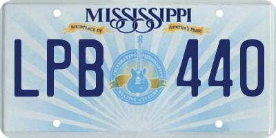 MS license plate LPB440