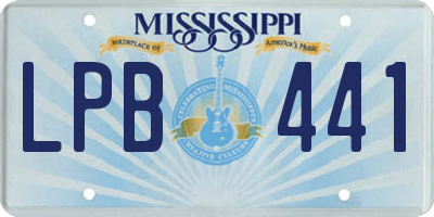MS license plate LPB441