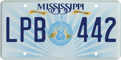 MS license plate LPB442