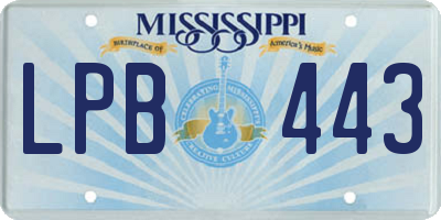 MS license plate LPB443