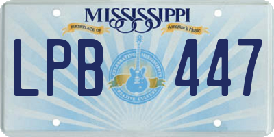 MS license plate LPB447