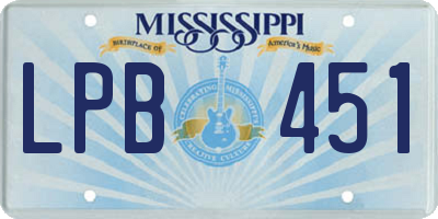 MS license plate LPB451