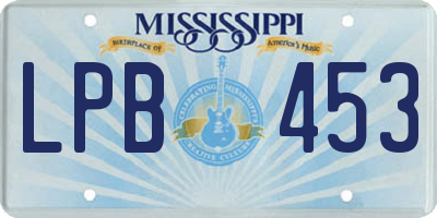 MS license plate LPB453