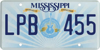 MS license plate LPB455