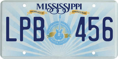 MS license plate LPB456