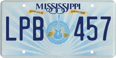 MS license plate LPB457