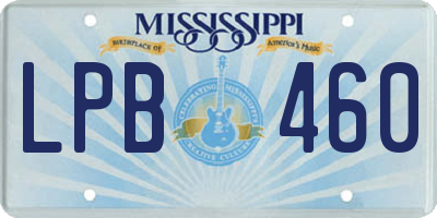 MS license plate LPB460