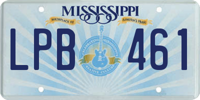 MS license plate LPB461
