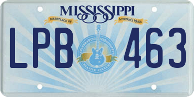 MS license plate LPB463
