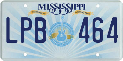 MS license plate LPB464