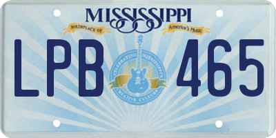 MS license plate LPB465