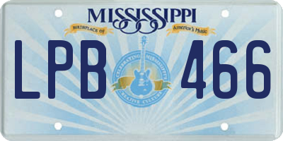 MS license plate LPB466