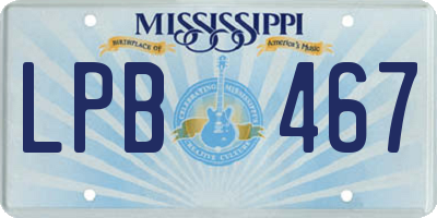 MS license plate LPB467