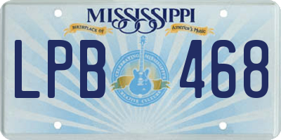 MS license plate LPB468