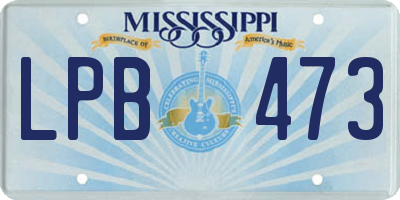 MS license plate LPB473