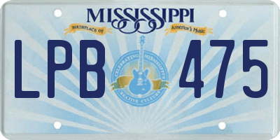 MS license plate LPB475