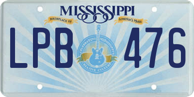 MS license plate LPB476