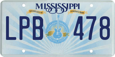 MS license plate LPB478