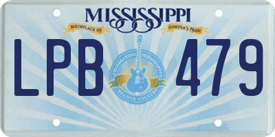 MS license plate LPB479
