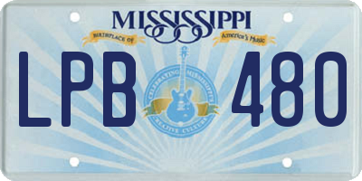 MS license plate LPB480