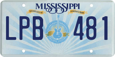 MS license plate LPB481