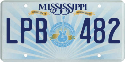 MS license plate LPB482