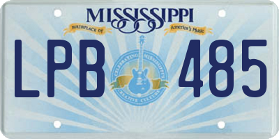 MS license plate LPB485