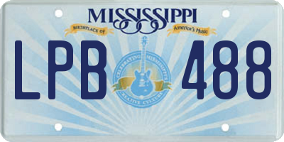 MS license plate LPB488