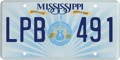 MS license plate LPB491