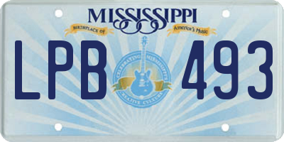 MS license plate LPB493