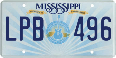 MS license plate LPB496