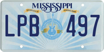 MS license plate LPB497