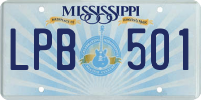 MS license plate LPB501