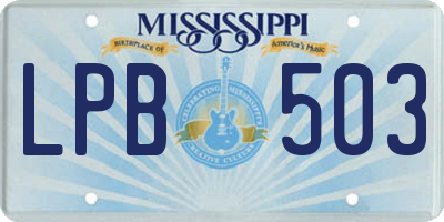 MS license plate LPB503