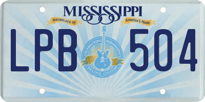 MS license plate LPB504