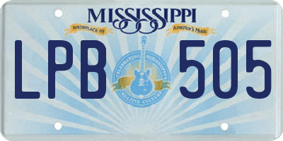 MS license plate LPB505
