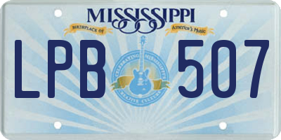 MS license plate LPB507