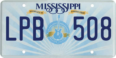 MS license plate LPB508