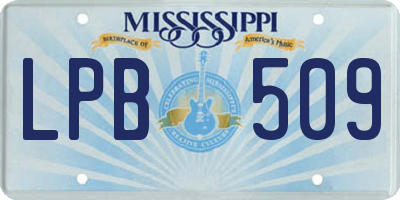 MS license plate LPB509