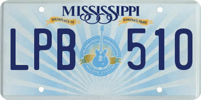 MS license plate LPB510