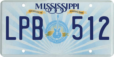 MS license plate LPB512