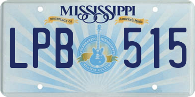 MS license plate LPB515