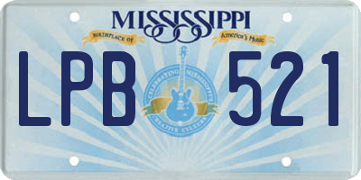 MS license plate LPB521