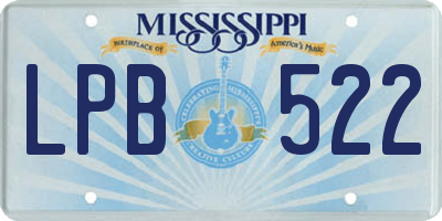MS license plate LPB522