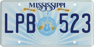 MS license plate LPB523