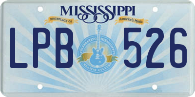 MS license plate LPB526